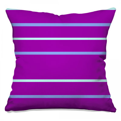 Coussins décoratifs mauves à rayures bleues