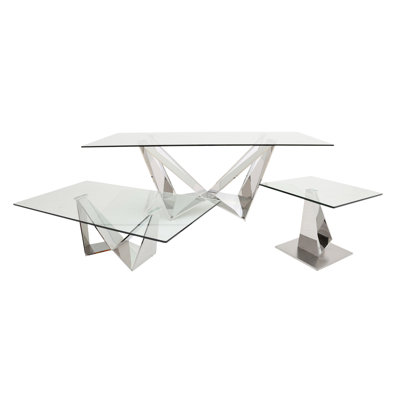 Westerham 381cm Glass Top Console Table