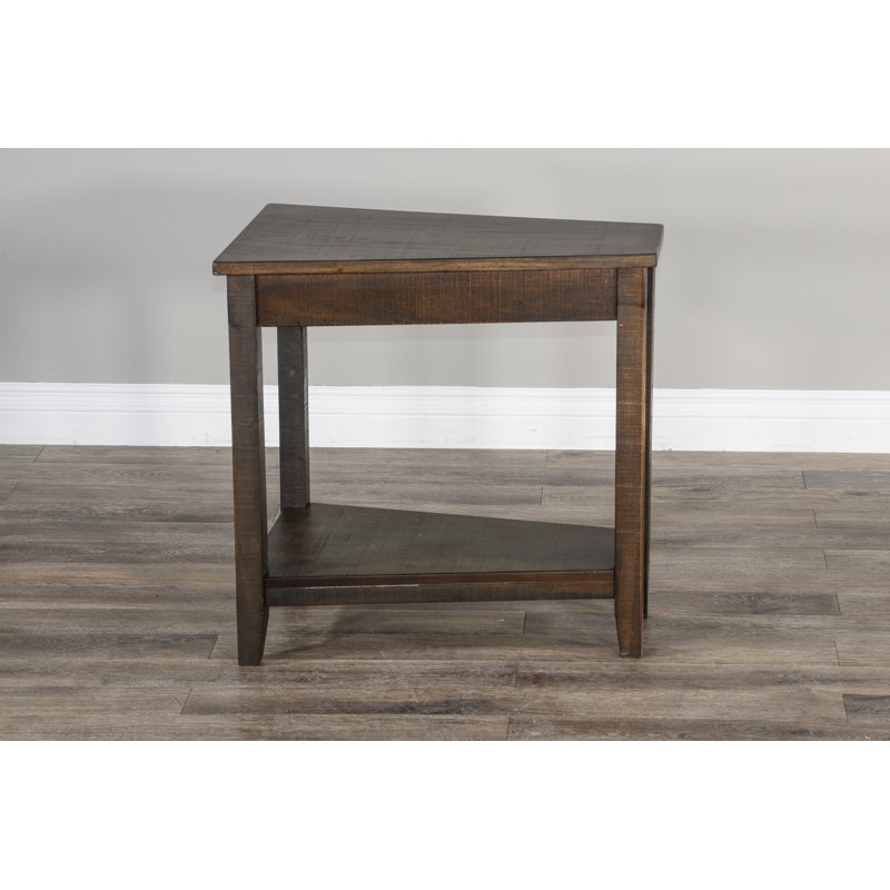 Hemphill Solid Wood End Table, Dark Brown