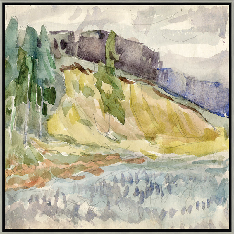Paysage russe 2 - Peinture sur papier avec cadre flottant
