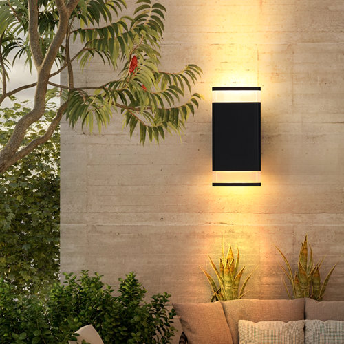 Latitude Run® Oliviana 8.8'' H Integrated LED Square Up Down Wall Light ...