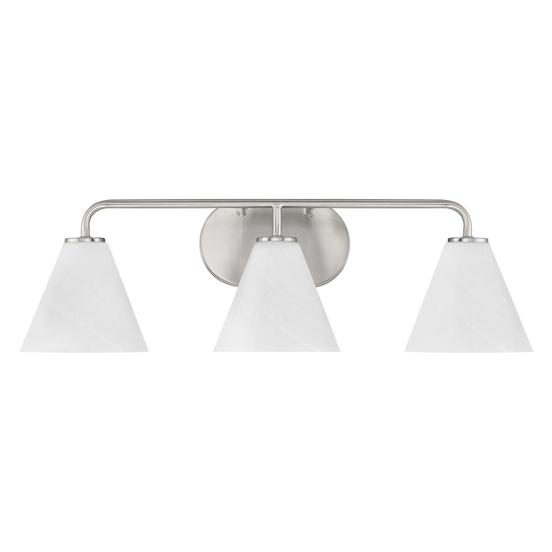 Falbo Bathroom Vanity Light, Satin Nickel, 3 Lights
