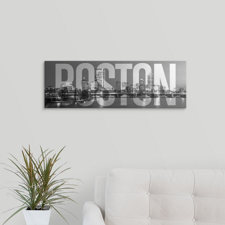 «Boston Skyline, Transparent Overlay», impression, H 20 po x l 60 po x P 1,5 po, Toile