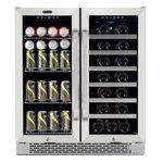 Whynter 30'' width 33 Bottle and 112 Can Dual Zone Built-In Wine & Beverage Refrigerator