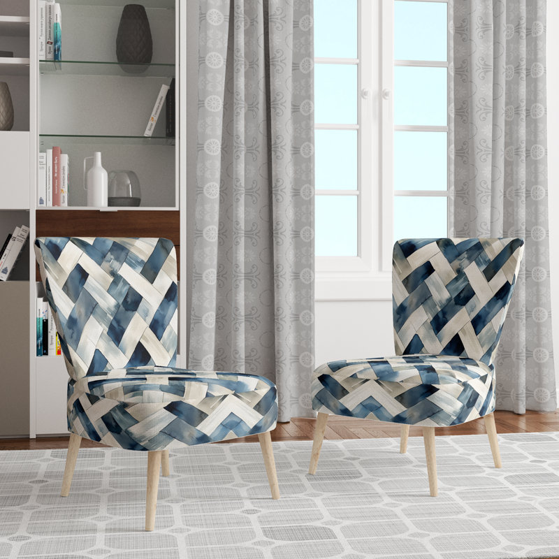 Chaise rembourrée à motifs abstraits abstraits minimalisme, Side Chair Armless