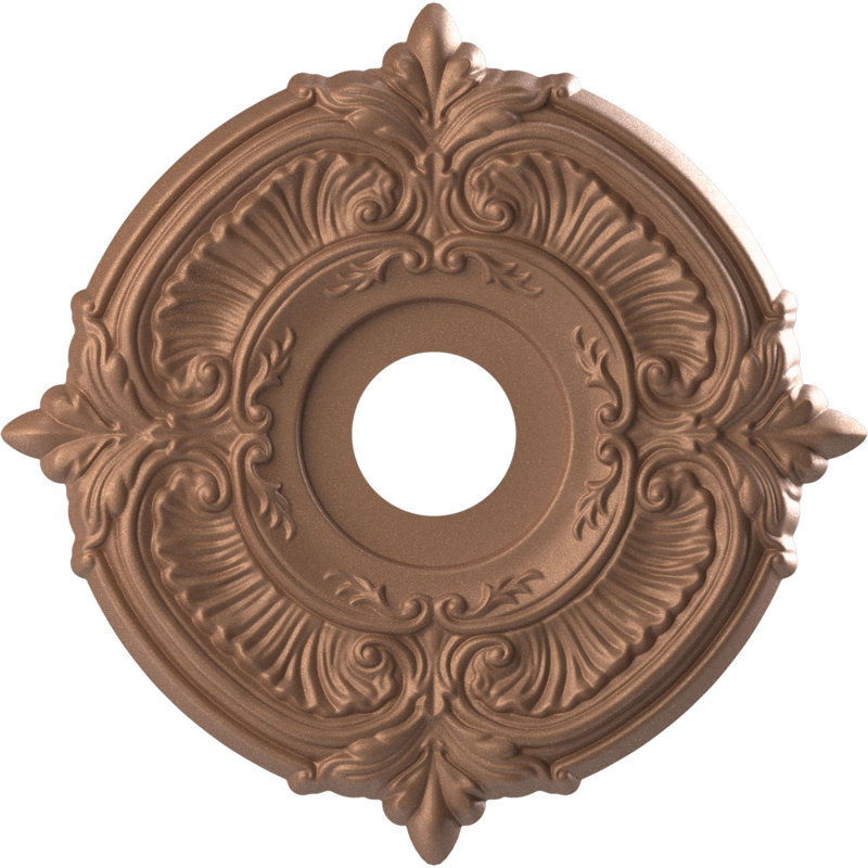 Attica Thermoformed PVC Ceiling Medallion, Metallic Vintage Gold, 16" H x 16" W x 1" D