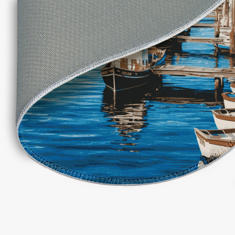 Tapis intérieur et extérieur gris Transport, Rond 5 pi