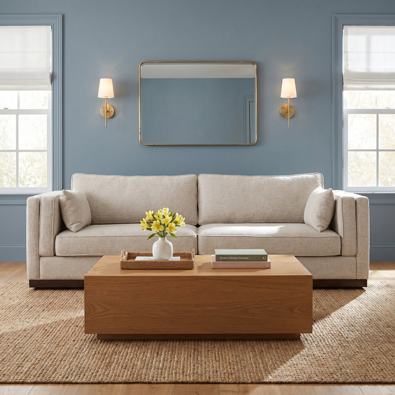 Dinah Upholstered 108'' Sofa, Nova Taupe 100% Polyester
