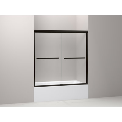 Porte de bain double coulissante l 59,63" x h 58,06" avec technologie cleancoat®