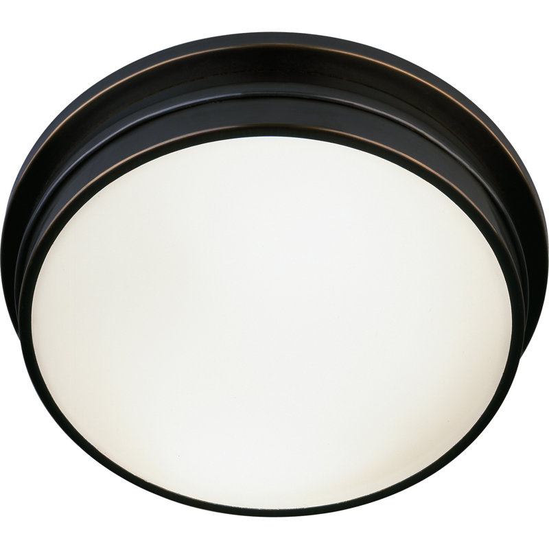 Polished Nickel Flushmount Light Fixture With White Frosted Glass Shade | Sleek Modern Lighting For Dry Or Damp Locations | Srkashlteni Collection