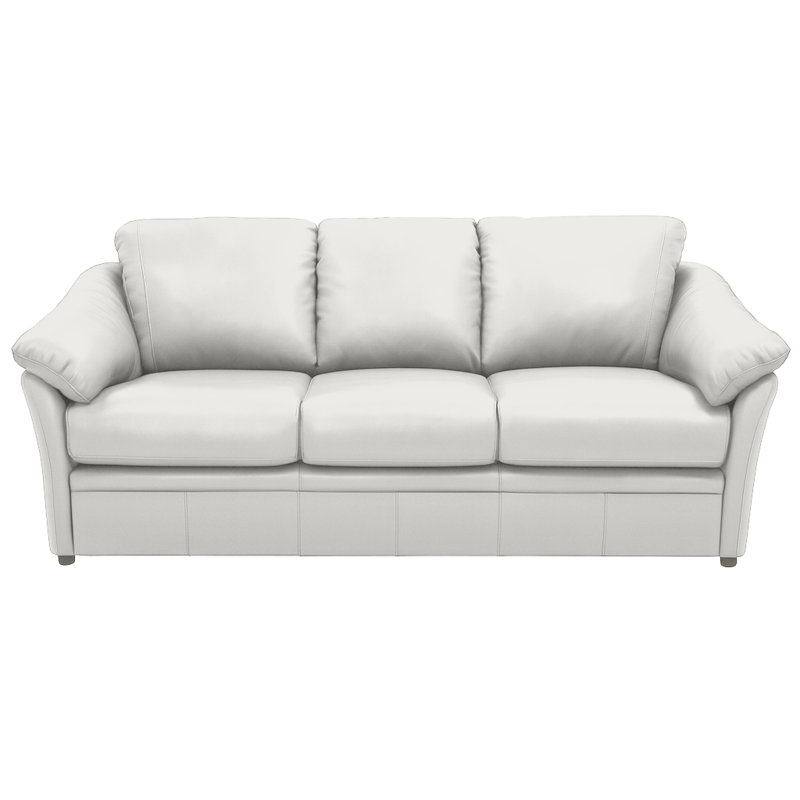 Ramdev 80" Genuine Leather Sleeper Sofa, White