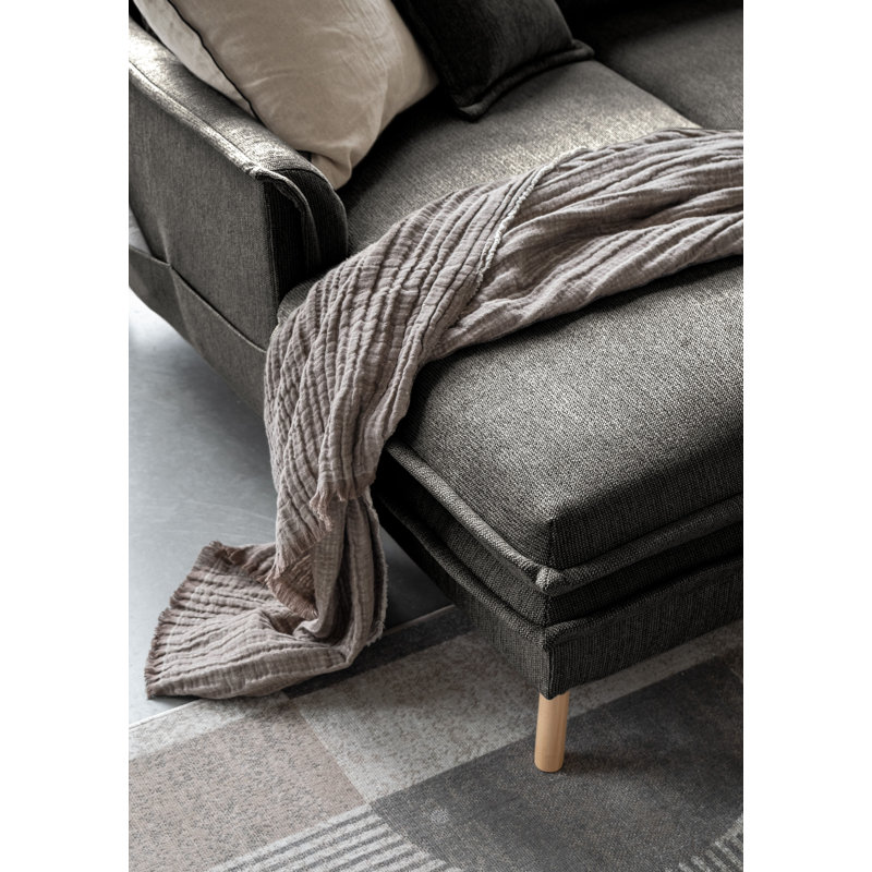 Charming Charlie Limited 8 Seater Sofa Bed, Dark Grey, Right facing
