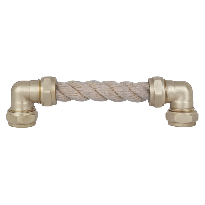 Brass And Rope Pull - Natural, 128mm