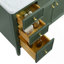 Ensemble de meuble-lavabo autoportant vert entièrement assemblé de 48 po avec construction en bois massif et plateau en marbre d'ingénierie