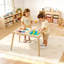 Table sensorielle pour tout-petits, table d'activités pour enfants en bois avec planche réversible double face, bacs de rangement et pieds antidérapants, pour les garçons et les filles jouant au sable et à l'eau, dessinant, étudiant, salle à manger