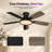 Karlena 45" Ceiling Fan with Light, Dimmable Backlight, Reversible Blades & Remote Control-1165537664