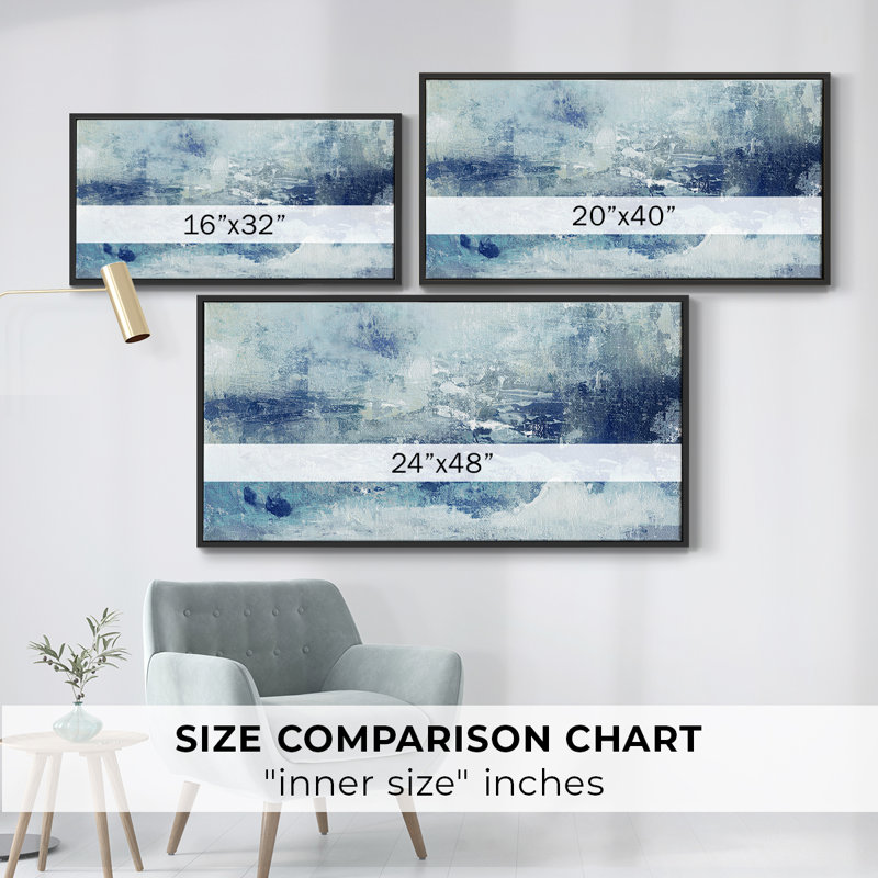 «Blue Cloudscape», toile tendue avec châssis, prête à accrocher, Noir, H 21 po x l 41 po