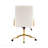 White & Gold Textured Boucle Fabric Office Chair, Modern Height Adjustable Desk Chair, Padded Arms-1001002043