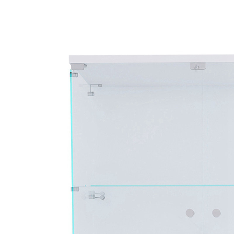 Vitrine lumineuse à deux portes avec vitrine et 4 tablettes, Blanc