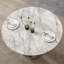 Table de salle à manger ronde en marbre de 47 po, table de cuisine moderne avec plateau en faux marbre ultrabrillant et base en acier inoxydable pour la salle à manger, cuisine (seulement une table)-550087009-550087010