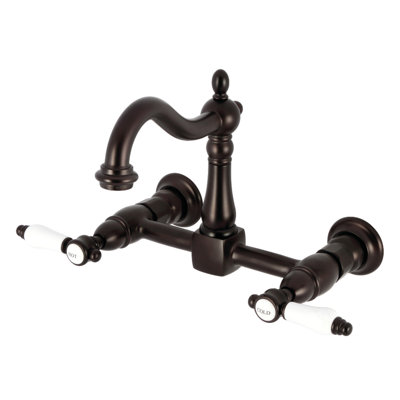 Kingston Brass Bel-Air Double-Handle 2-Hole Wall-Mount Bridge Kitchen Faucet
