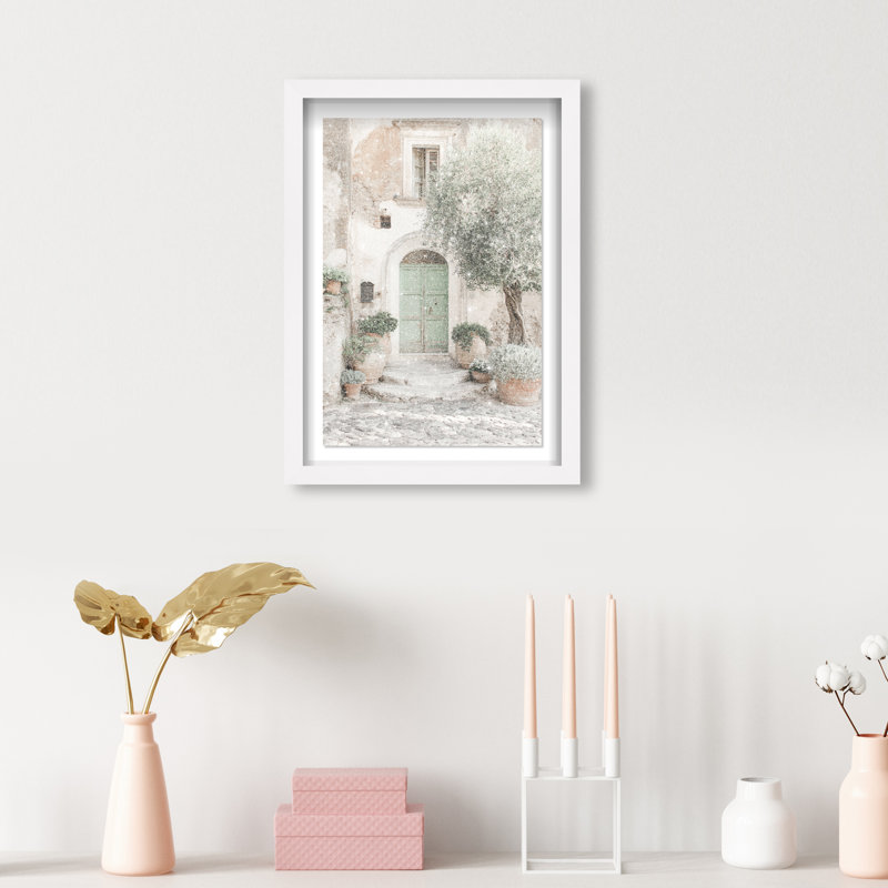 Mint Door I Shadowbox Architecture Print by Oliver Gal, Black Frame, 10 x 15, Natural Oak Shadowbox, 11.5"H x 16.5"W
