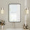 Miroir rectangulaire arrondi avec cadre en aluminium, miroir de meuble-lavabo mural, miroir d'entrée / horizontal moderne