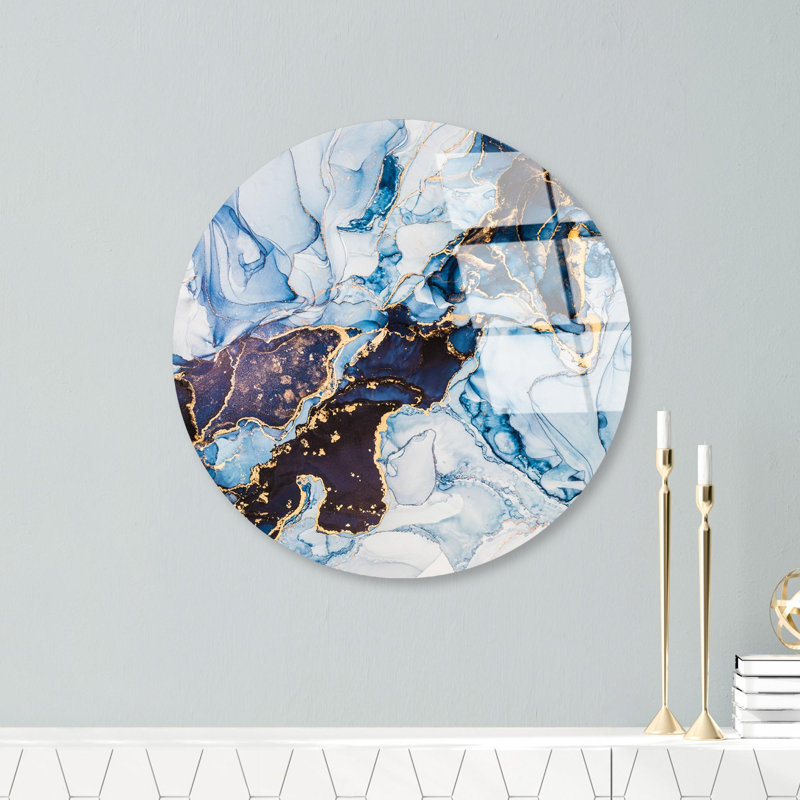 Decorative Tempered Glass Painting, Shatter-Resistant, 11.8 in Diameter | 100% Tempered Glass, 0.16 in Thick | High-Resolution UV Print on Back Surface, Easy to Clean, Vibrant Colors, Includes Attached Hanger