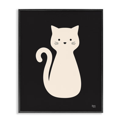 «Feline Grace», chat blanc, estampe numérique par Jessica Beck