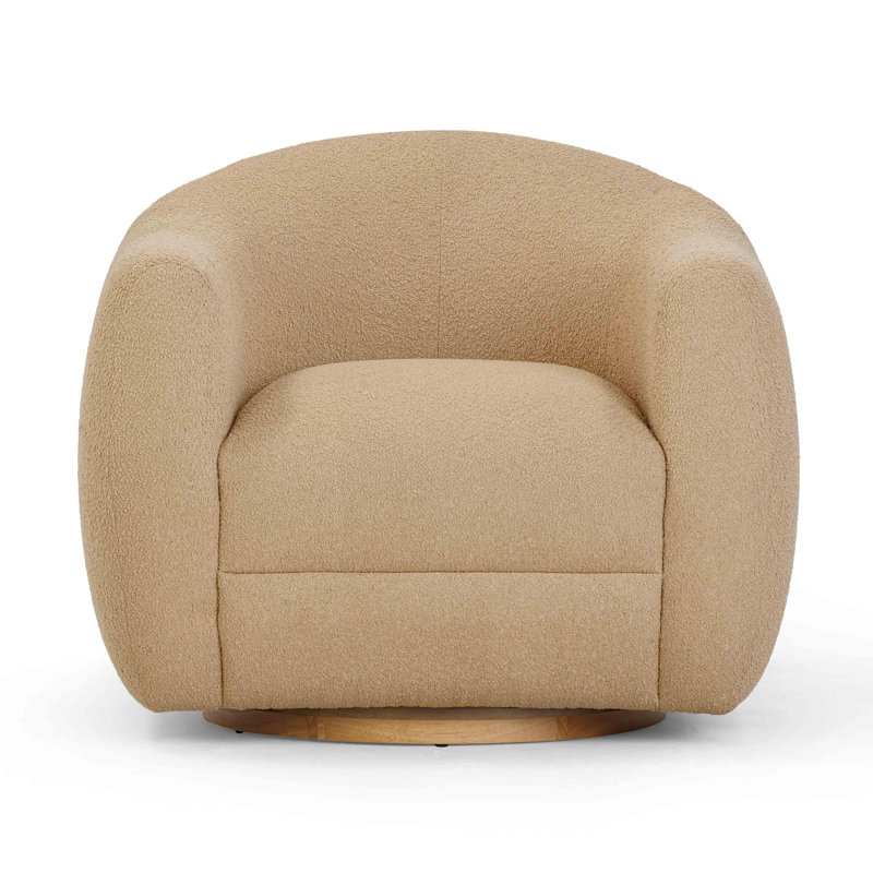 Chianne Allentown Boucle Swivel Chair, Honey Brown Polyester Blend