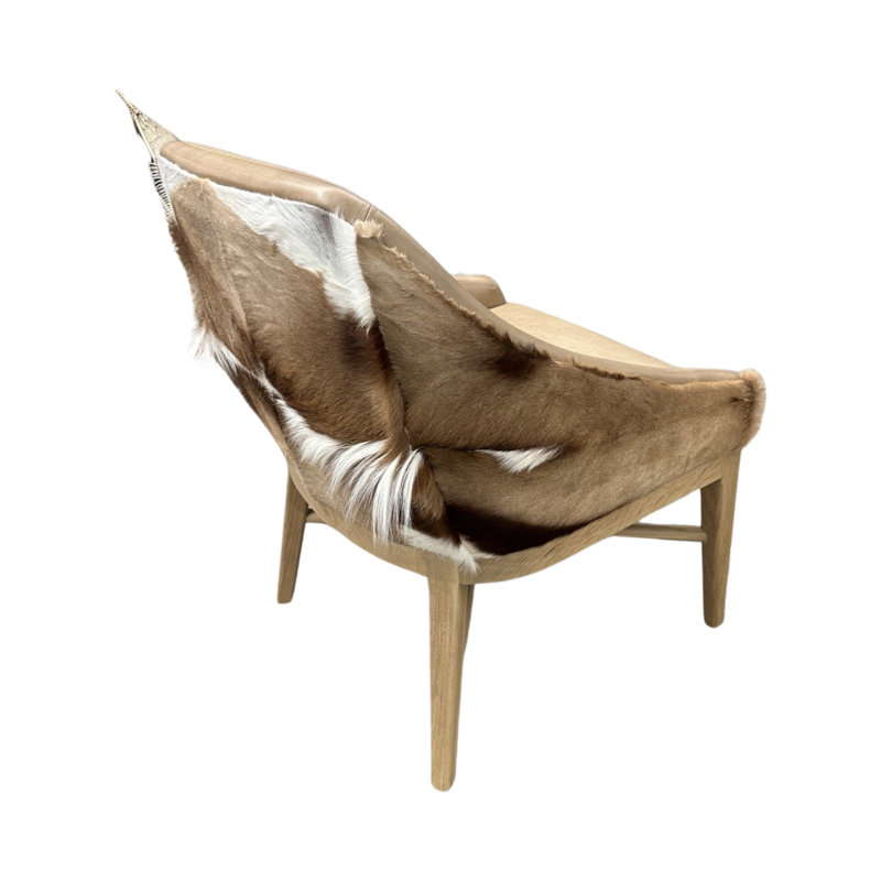 Natural Springbok Hide And Leather Chair