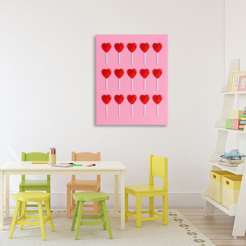 Toile de la collection Heart Lollipops, conception de Lish Creative, H 30 po x l 24 po