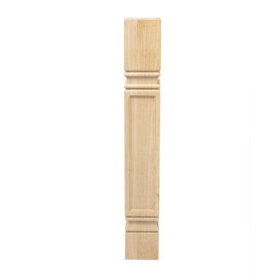3-3/4" Wide x 35-1/4" High Hardwood Mission Plain Island Legs. 1 Piece