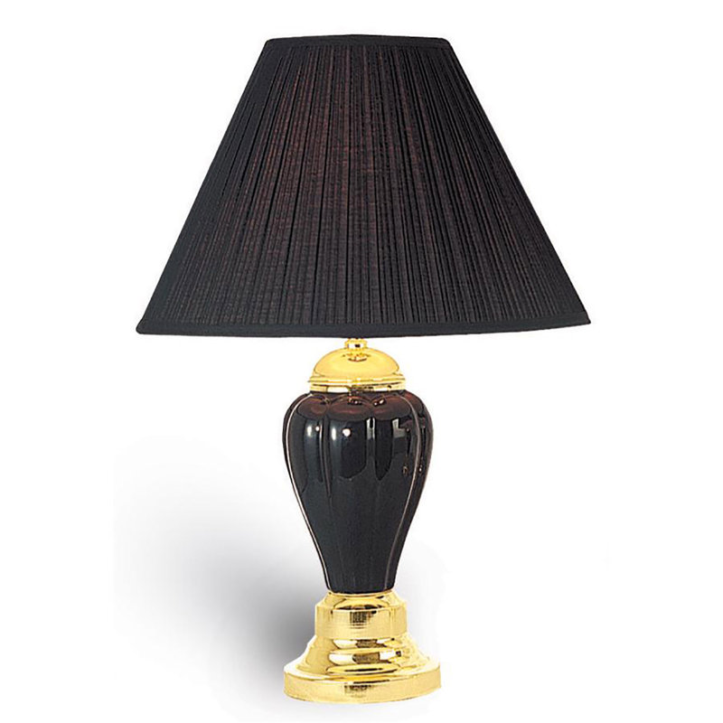 Lampe de table haute 27 po en céramique, en forme d'urne, abat-jour en lin