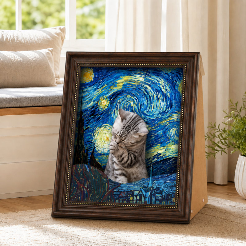 Grattoir pour chat 2 en 1 avec salon en carton ondulé