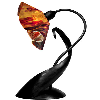 Amergin Handcrafted Glass 20-Inch Arched Table Lamp
