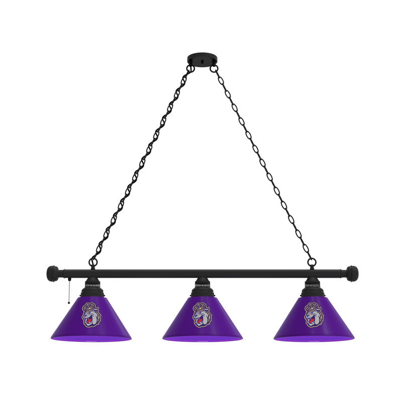 3 - Light Pool Table Lights Pendant, Black, James Madison Dukes