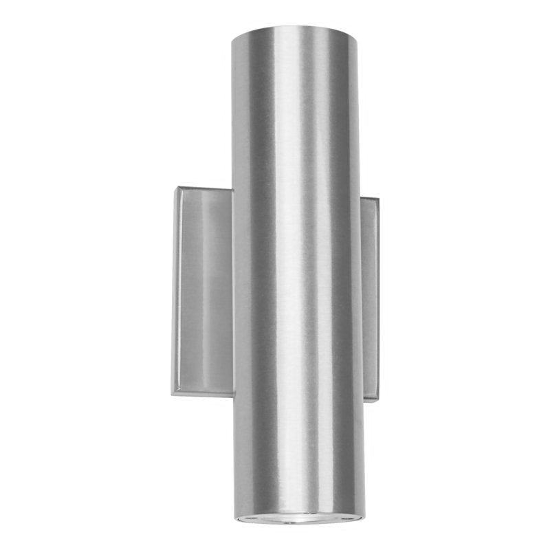 Caliber LED Outdoor Armed Sconce, Brushed Aluminum, 10" H x 3.69" W x 4.5" D