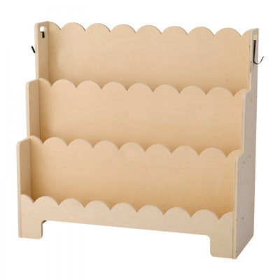 Bibliothèque Montessori, bibliothèque pour enfants festonnée à 3 niveaux, bibliothèque pour tout-petits faisant face à l'avant, crochets doubles pour suspendre les sacs à dos, bibliothèque pour bébé pour chambre d'enfant, salon, vestibule, chambre de bébé, école maternelle