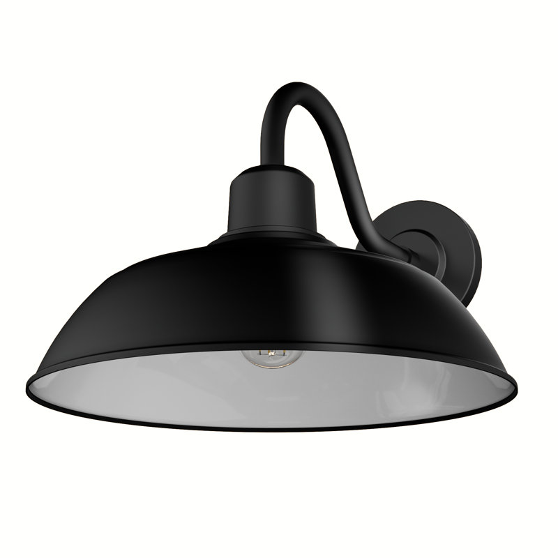 Hunter Mill Valley Rustic Modern Metal Dome Outdoor Small Wall Light, 10.6" H x 18" W