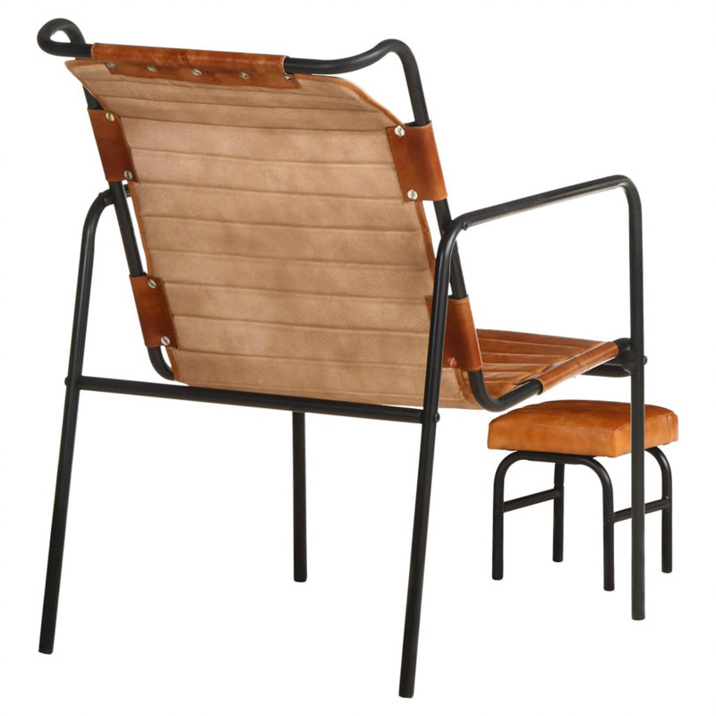 Upholstered Accent Chair with Footstool
