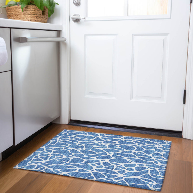 Tapis géométrique de qualité supérieure lavable à la machine Englewood AMF1024, Rectangle 1 pi 8 po x 2 pi 6 po
