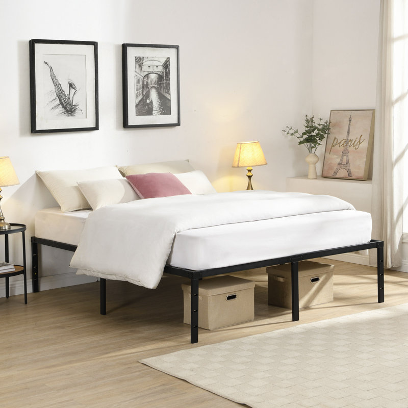 Bed Frame, Heavy Duty Metal Bed Frame, Quick & Easy Assembly, No Noise
