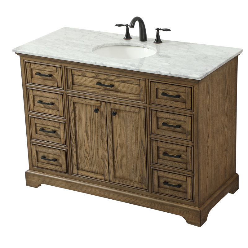 Ensemble de meuble-lavabo simple 48 po Hermes, Brun foncé