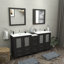 Ensemble de meuble-lavabo autoportant à double cuve 72 po avec plateau en céramique et miroirs assortis Brescia-27042722