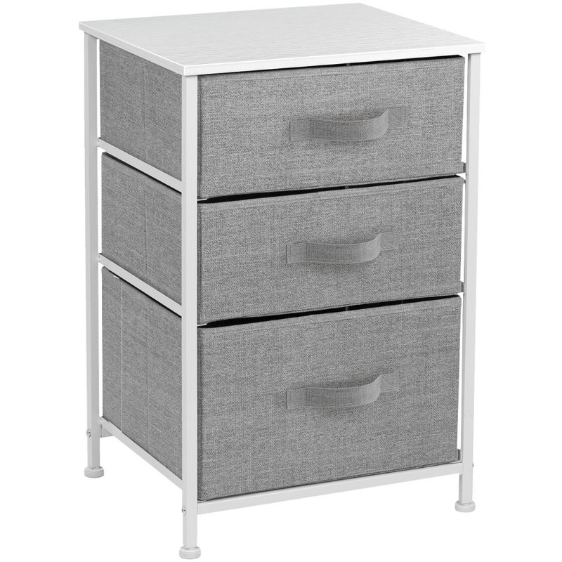 Commode de table de bout à 4 niveaux avec structure en métal et plateau de table en bois pour chambre de bébé - Noir, Blanc