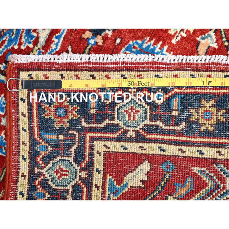 Tapis rouge en laine nouée à la main 2 pi 10 po x 4 pi 7 po Seeripe Heris 3B21B38913174C939116A31F32277F3B