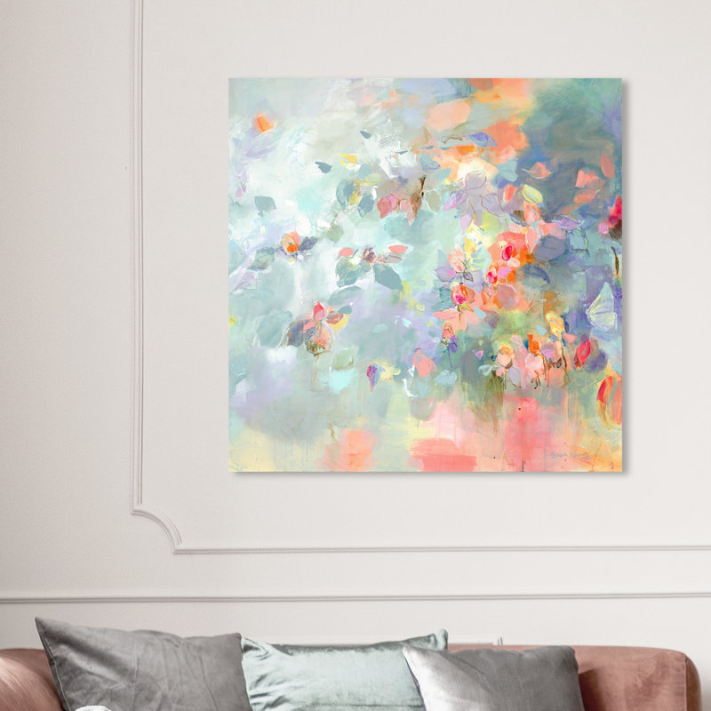 " Michaela Nessim Midsummer Crown Florals " Painting Print, No Frame, Wrapped Canvas, 40" H x 40" W