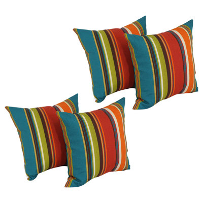 Blazing Needles Outdoor Reversible Throw Pillow