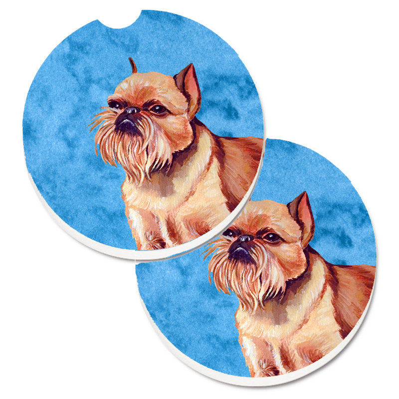 Sous-verre barbu collie voiture, Griffon bruxellois